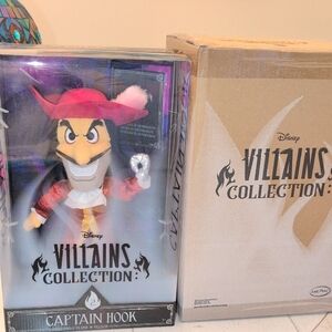 Disney Villains Collection Captain Hook Plush with Red Hat and Silver Hook